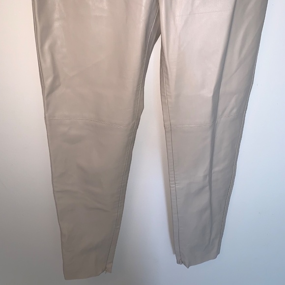 Zara High Waisted Faux Leather Lined Pants Ankle Zipper M - Picture 10 of 11